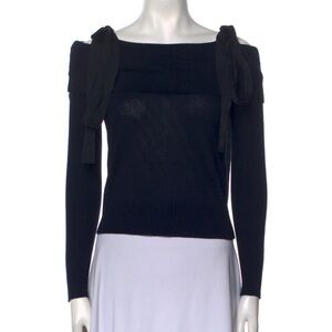 ADEAM | Shoulder Tie Black Sweater
